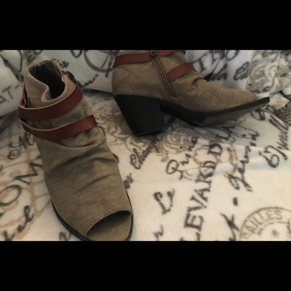 Blowfish open toe canvas fashion boots - Picture 2 of 10